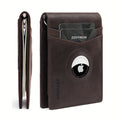 Mens Wallet Genuine Leather Slim Bifold Wallet With Airtag Holder,